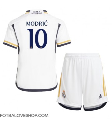 Real Madrid Luka Modric #10 Dětské Domácí Dres 2023-24 Krátký Rukáv (+ trenýrky)
